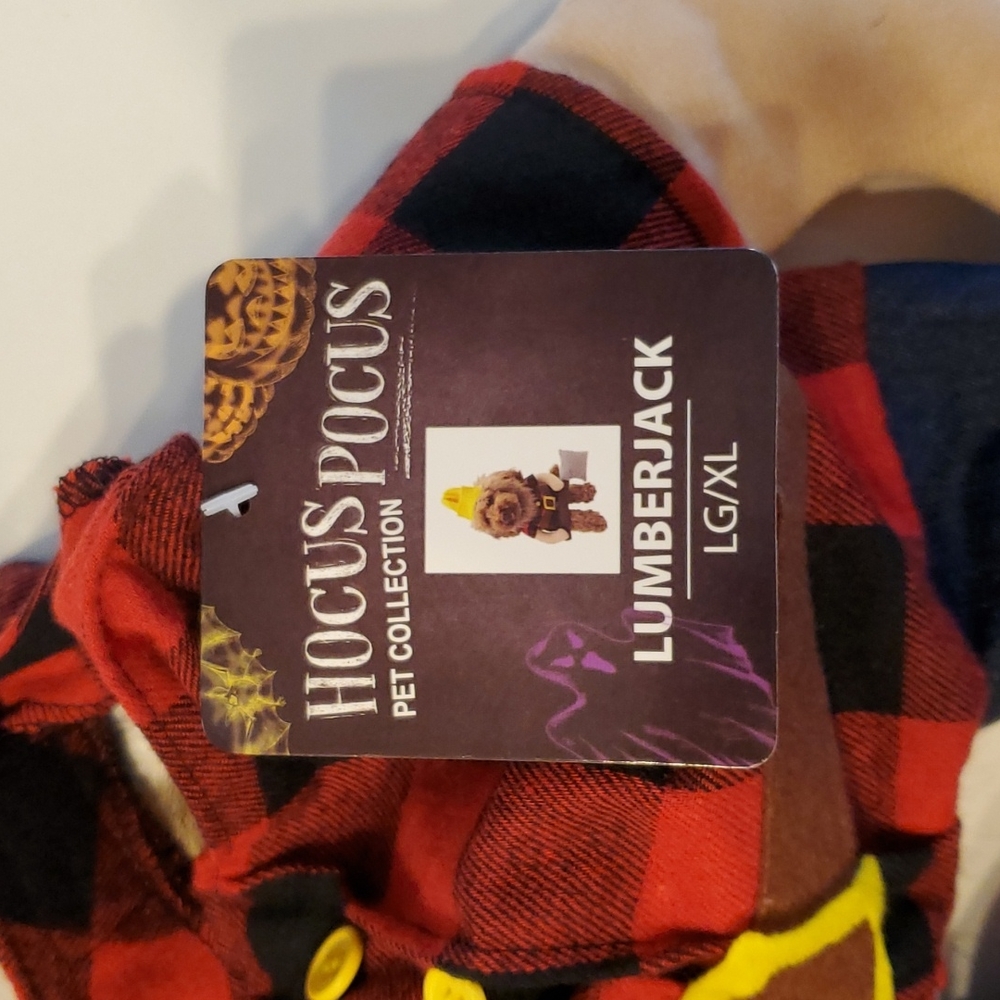 Hocus Pocus Pet Collection Lumberjack Halloween Costume Various Sizes (NWT)